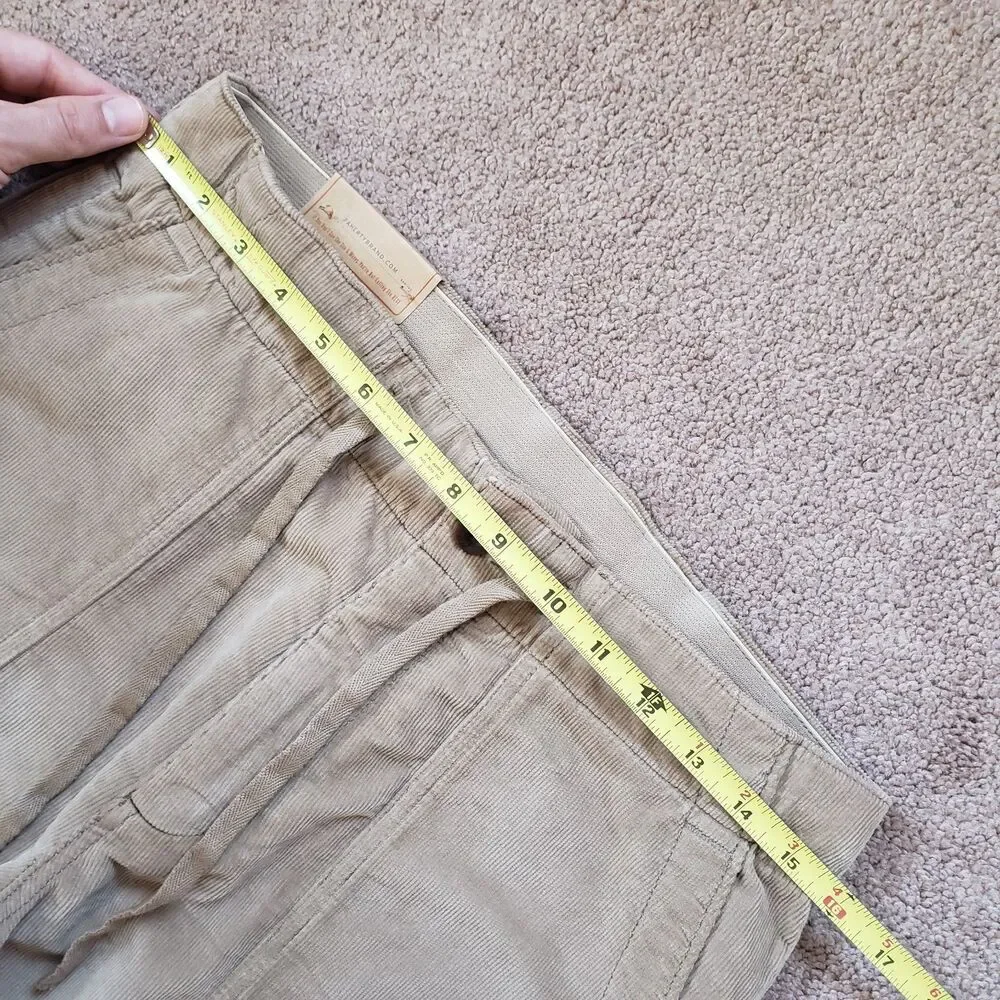 NWT Faherty Stretch Terry Corduroy Size Small Mens Barley Brown Utility Pants